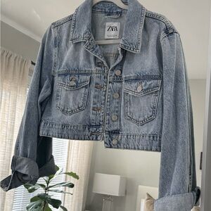 Zara Cropped Denim Jacket